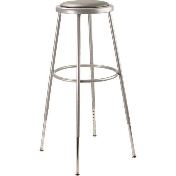 National Public Seating 32"-39" Height Adjustable Heavy Duty Vinyl Steel Stool