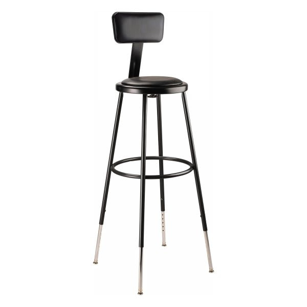 National Public Seating 32 -39" Height Adjustable Vinyl Steel Stool