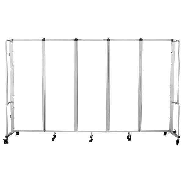 National Public Seating Room Divider, 6' Height,5 Sections,clear Acrylic Panels