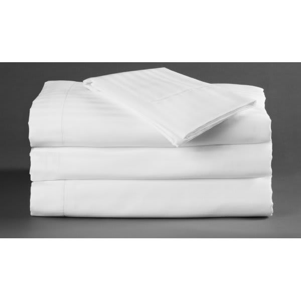 Martex Millennium T250 Stripe Fitted Sheet Queen 60x80x12 White Case Of 12