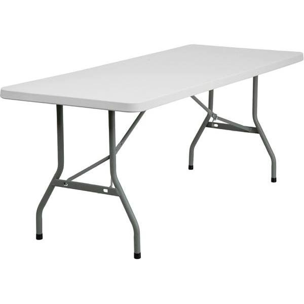 Carnegy Avenue 72 In. Granite White Plastic Tabletop Metal Frame Folding Table