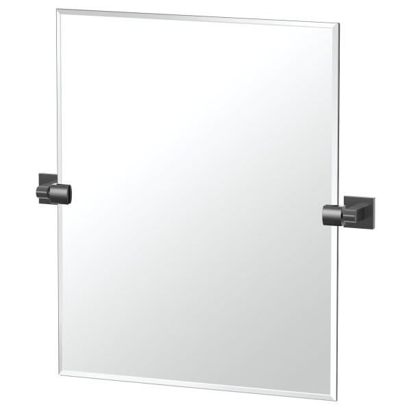 Gatco Elevate Frameless Small Rectangle Mirror In Matte Black