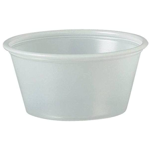 Dart 2 Oz. Translucent Polystyrene Plastic Souffle Portion Cups, Case Of 2500