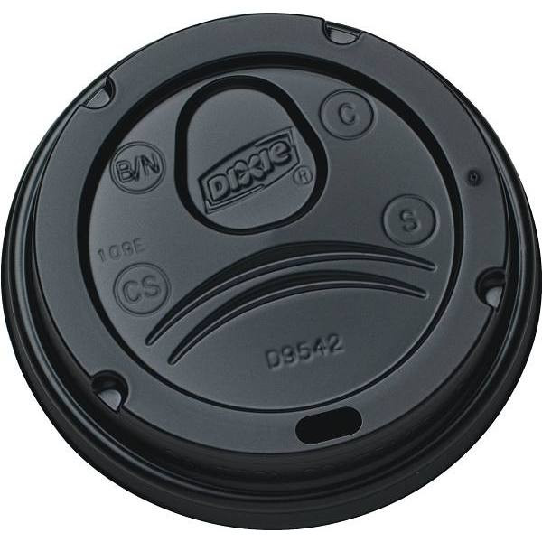 Dixie Dome Large Black Disposable Plastic Hot Cup Lids Case Of 1000