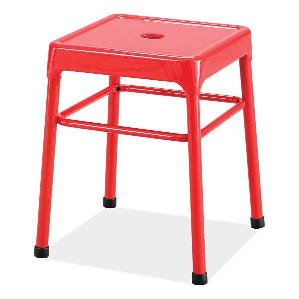 Safco Steel Guest Bistro Stool, Backless, 18" Seat Height, Red