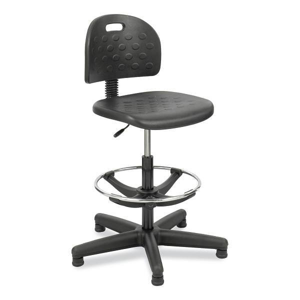 Safco Soft Tough Economy Workbench Chair, 22" To 32" High, Black