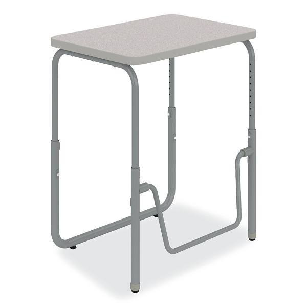 Safco Alphabetter 2.0 Height Student Desk With Pendulum, 22" To 30", Gray