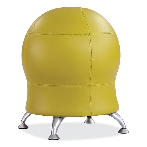 Safco Zenergy Ball Chair, Backless, 20" To 23" High, Green Vinyl Seat