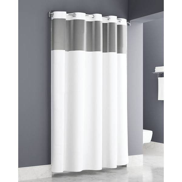 Zenna Home Easy Hang  Plainweave White Shower Curtain 71x74 Window Hook White - Case Of 12