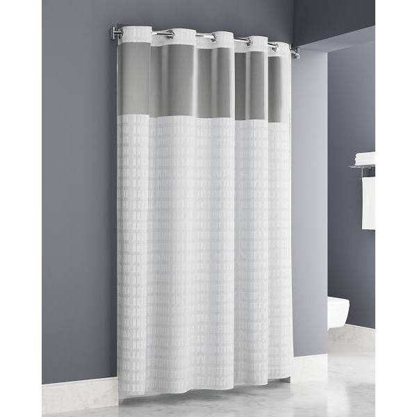 Zenna Home Easy Hang  Enda White Shower Curtain 71x74 Window Hook White - Case Of 12
