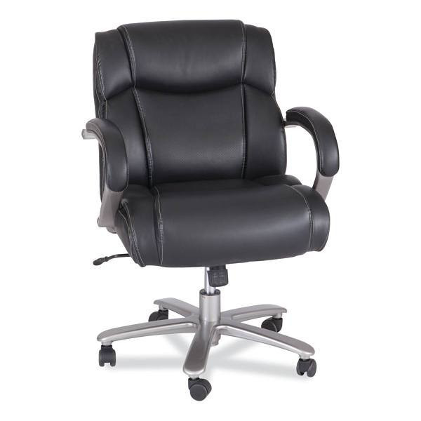 Safco Lineage Big & Tall Mid Back Chair, 24.5" Back, 19.5" - 23.25", Black Seat