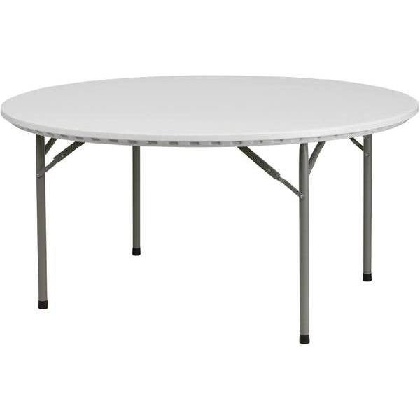 Carnegy Avenue # Rb60r 60 In. Plastic Tabletop Metal Frame Folding Table (Granite White)