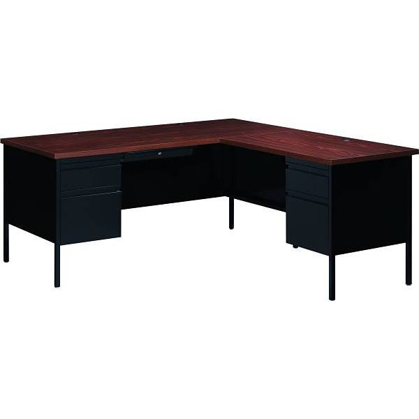 Hirsh 72 In. X 66 In. Commercial Executive Desk 4-Drawer With Right Return (Black Walnut)