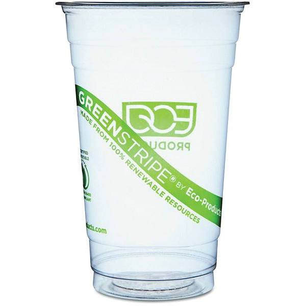 Eco-Products 20 Oz. Green Stripe Renewable And Compostable Cold Cups (1000-Case)