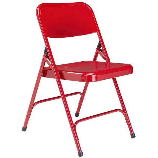 National Public Seating  200 Series Premium Steel Folding Chair (4-Pack)(Red)