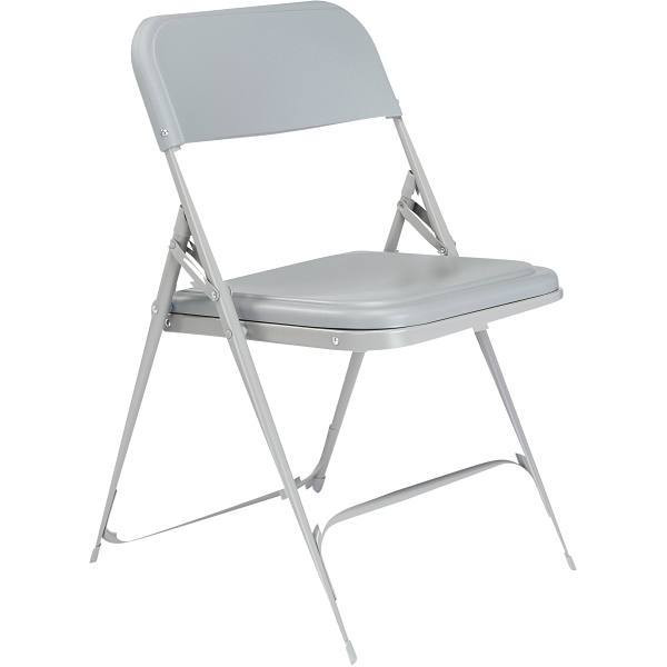National Public Seating Outdoor Plastic Seat Stackable Folding Chair (Grey)