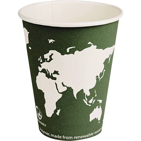 Eco-Products 12 Oz. World Art Compostable Plastic Hot Drink Cups (1000-Case)