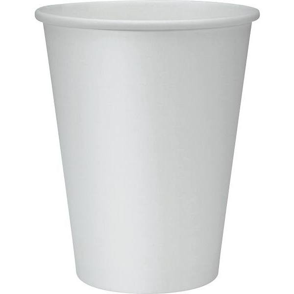 Genuine Joe 12 Oz White Polyurethane Lined Disposable Hot Cups Case Of 50