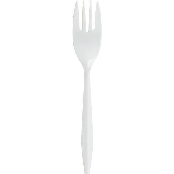 Genuine Joe Medium-Weight Forks - White (1000/Case)