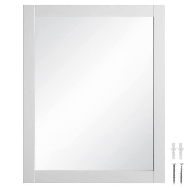 Design House Shorewood Rectangular Wooden Wall Mirror In White, 30" By 24"