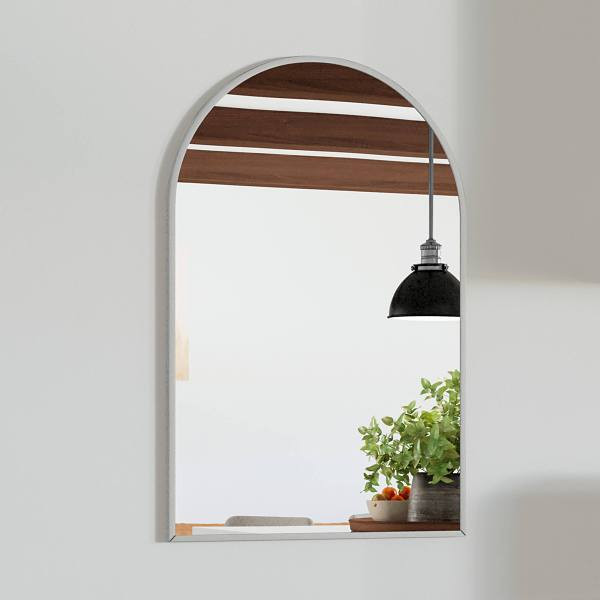 Design House Maeve Arched Wall Mirror With Silver Frame, 36" By 24"