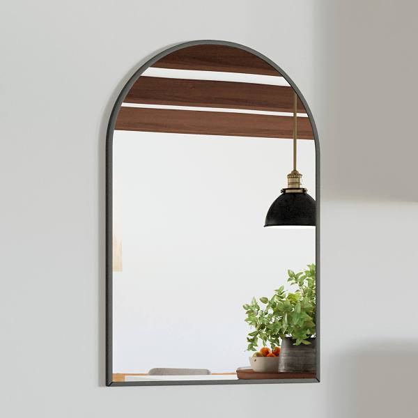 Design House Maeve Arched Wall Mirror With Black Frame, 36" By 24"
