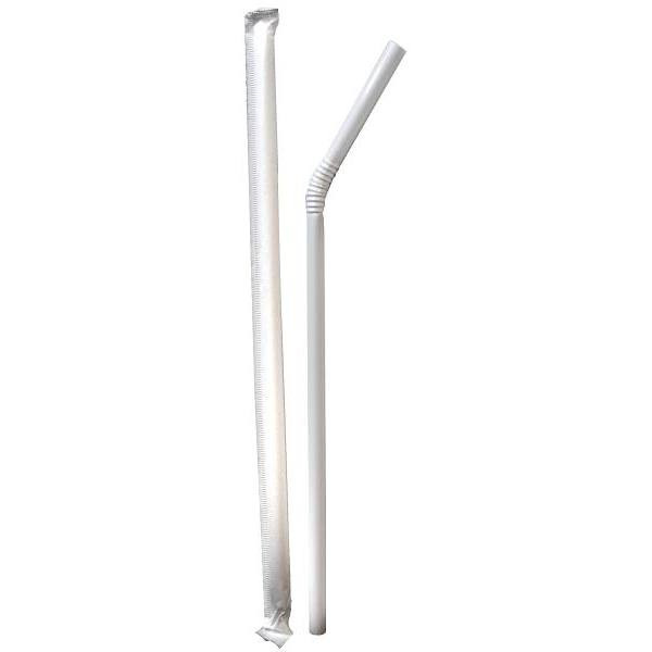 Flex Straw 7.75" White Wrapped 25/400 Per Case Of 10000