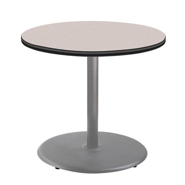 National Public Seating 36"R Cafe Table 30"H Round Base Grey Top Grey Frame
