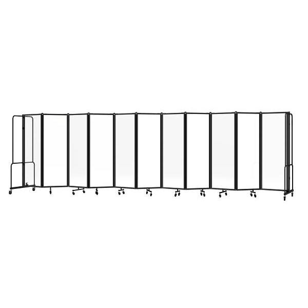 National Public Seating Room Divider 6'H 11 Sections Clear Acrylic Panels
