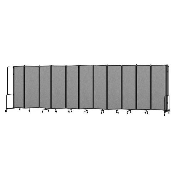National Public Seating Room Divider 6'H 11 Sections Grey Panels