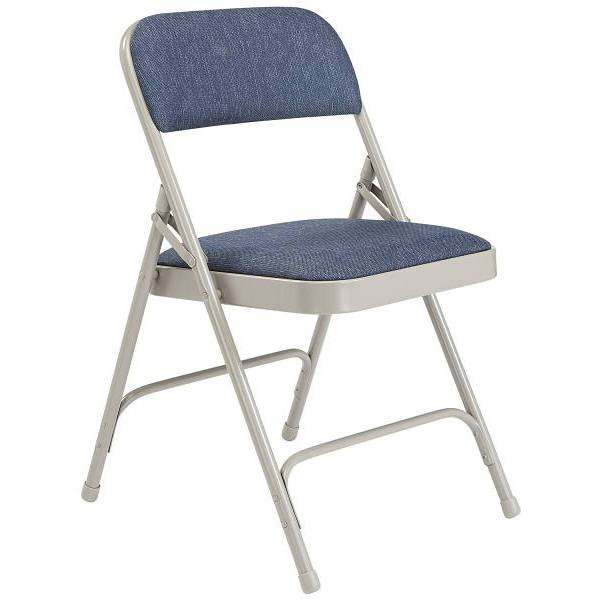 National Public Seating 2200 Series Folding Chair, Fabric, Blue, Package Of 4
