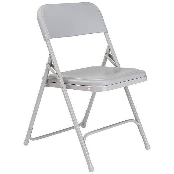 National Public Seating 800 Series Plastic Folding Chair, Gray, Package Of 4