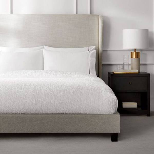 Sleep Inn Ocean Waves Decorative Top Sheet full 90x 94, White, 24/Cs