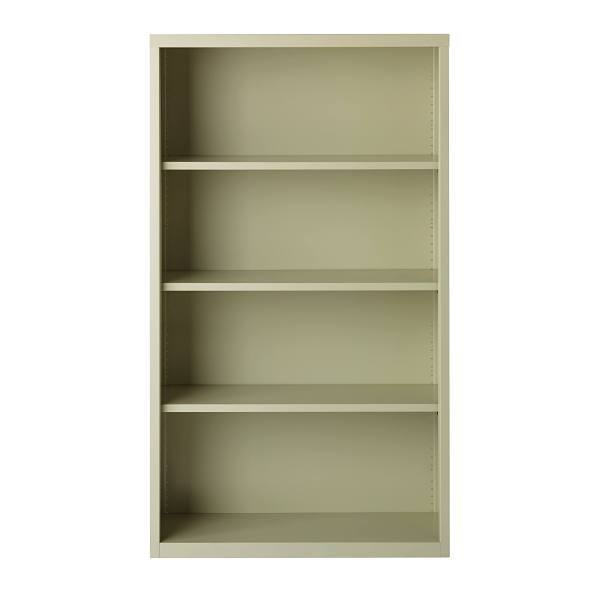 Hirsh 4 Shelf Metal Bookcase 60" H Putty