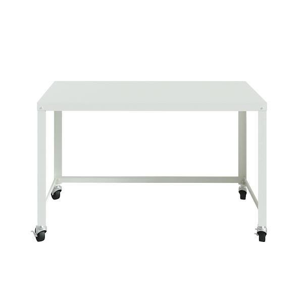 Hirsh Ready-To-Assemble 48-Inch Wide Mobile Metal Desk For Home Office White