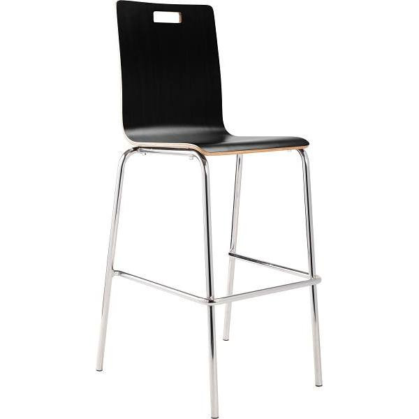 National Public Seating Bushwick Bentwood Stool, 46.5", Black