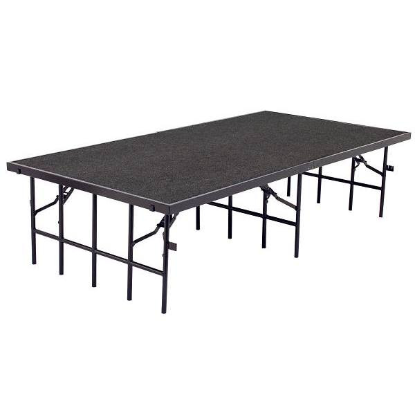 National Public Seating 4' X 8' Stage, 16" Height, Grey Carpet