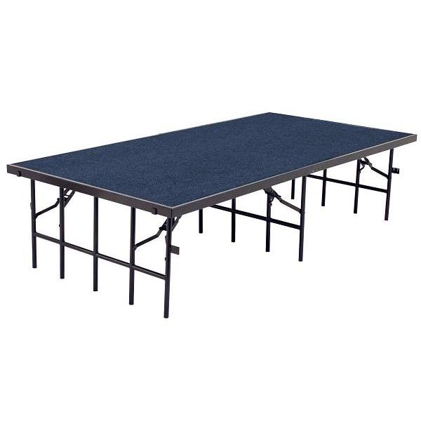 National Public Seating 4' X 8' Stage, 16" Height, Blue Carpet