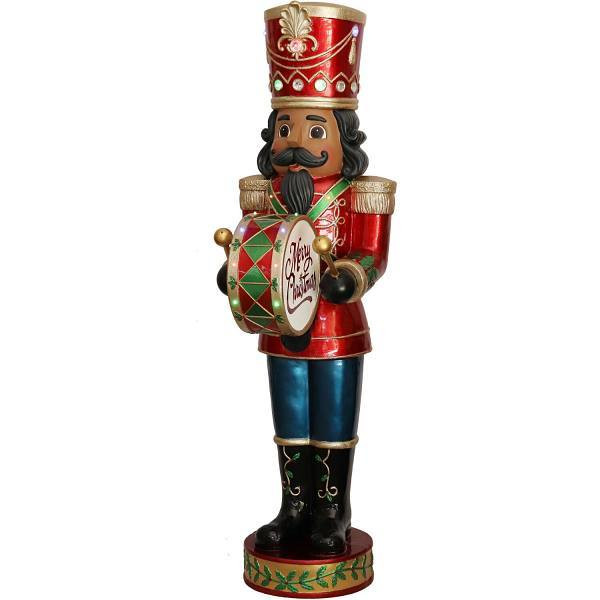 Fraser Hill Farm 5' Musical African American Nutcracker Statue With Drum