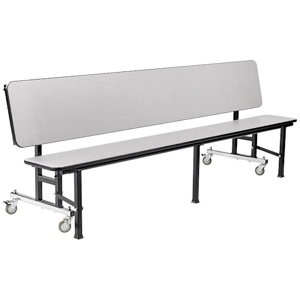 National Public Seating Convertible Bench Cafeteria Table 8'L Grey Nebula
