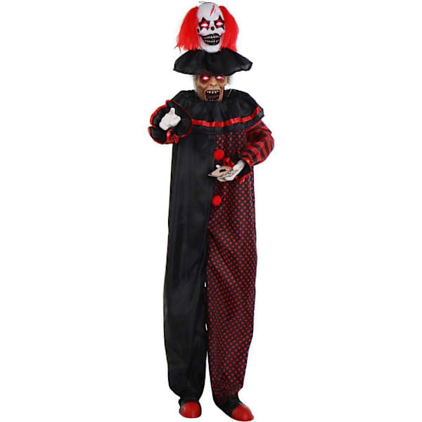 Haunted Hill Farm 6' Animatronic Pop-Up Two-Headed Clown With Light-Up Eyes