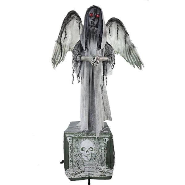 Haunted Hill Farm 5'5" Animatronic Haunted Angel Statue With Lights And Sound
