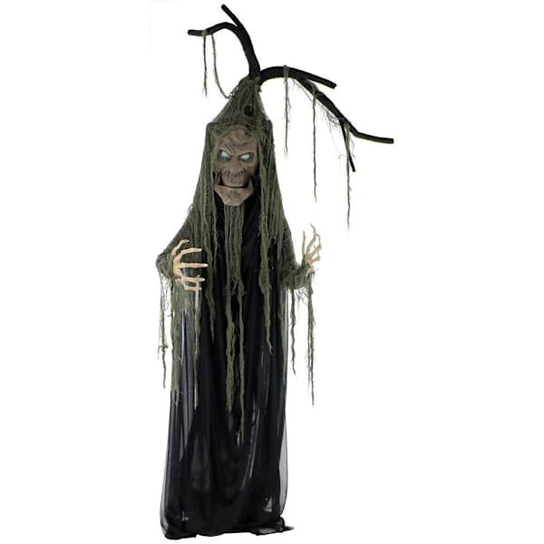 Haunted Hill Farm 6'6" Poseable Talking Tree With Moving Mouth, Lights And Sound