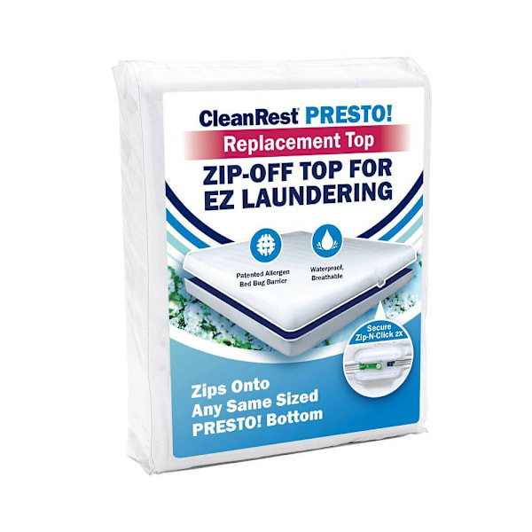 Cleanrest Presto! Zip-Off Replacement Top Twin, 39" X 75", Case Of 4