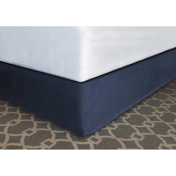 Mattress Safe Designer Decor Bed Skirt Navy Poly King 14" 72x80x14" Case Of 12
