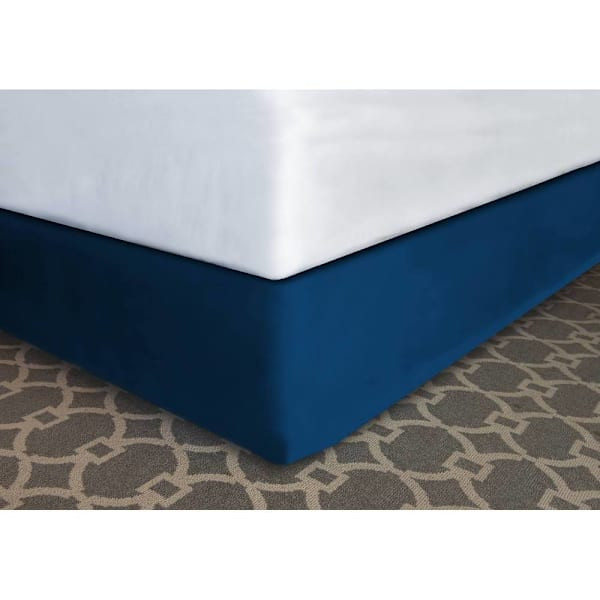 Mattress Safe Designer Decor Bed Skirt Navy Polyester King 72x80x14" Case Of 12