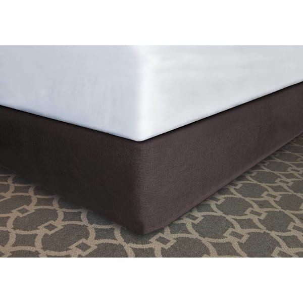 Mattress Safe Modern-Fit Bed Skirt Brown Polyester Queen 60x80x14" Case Of 12