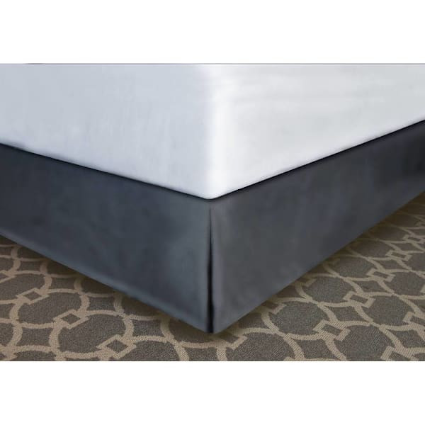 Mattress Safe Pleated Bed Skirt Charcoal Gray Polyester K 76x80x12" Case Of 12