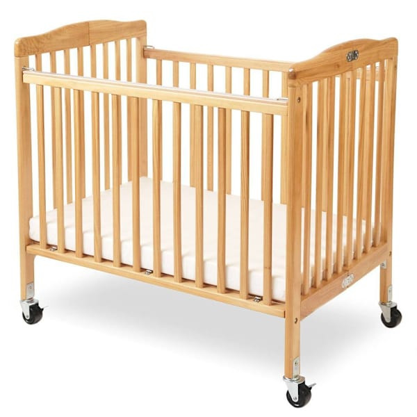 L.A. Baby Mini/Portable Folding Wood Crib, Natural