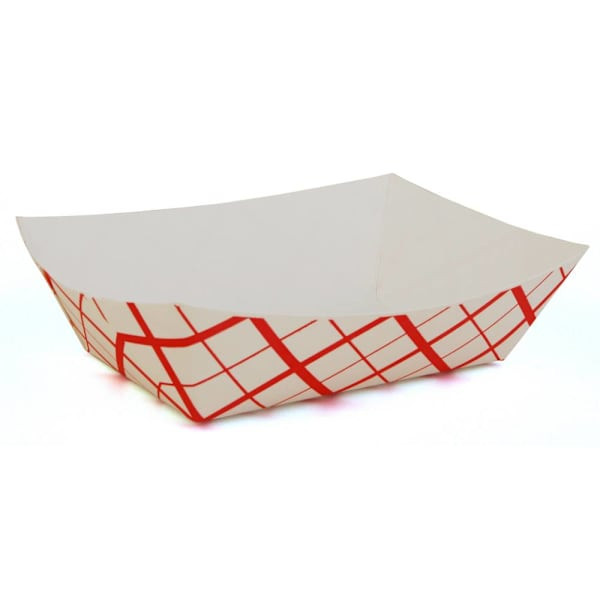 Southern Champion #100 1-Lb Red Checked Food Tray Case Of 1000